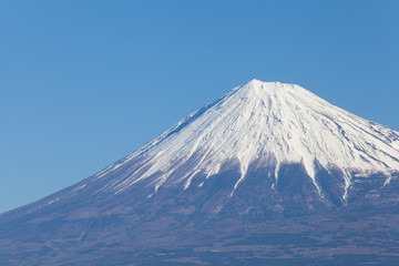 Top of Mountain Fuji with snow in winter season