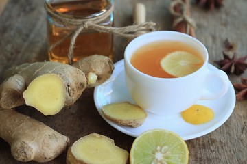 hot tea with ginger