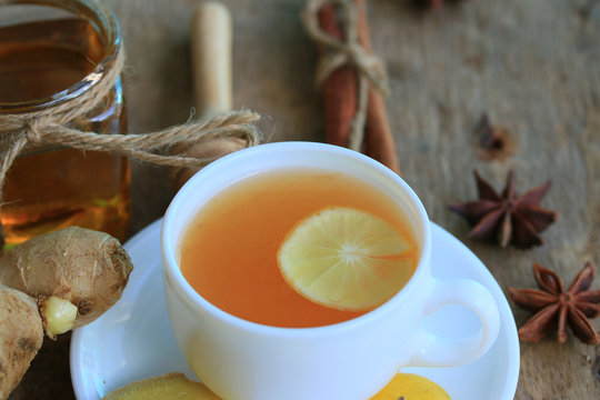 hot tea with ginger