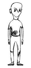 man character. sketch drawing - vector illustration