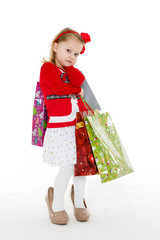 Happy shopping girl.