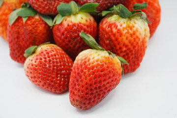 Strawberries on white background