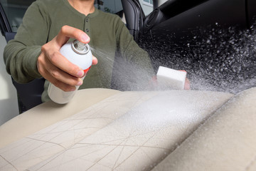 cleaning the car seat