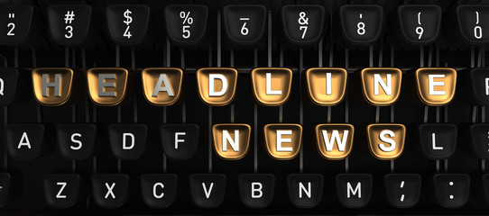 Typewriter with HEADLINE NEWS buttons