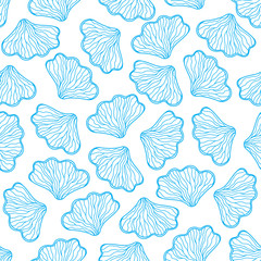 Seashell seamless pattern. Scallop vector background