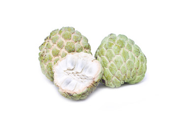 Sugar apple isolated on white.