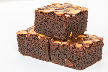 Fototapeta na wymiar Chocolate brownies with nuts