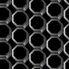 Obraz premium Abstract silver 3D hexagon seamless pattern