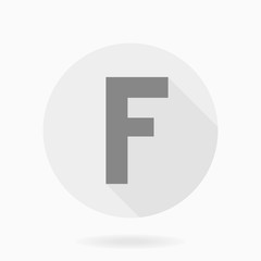 Fine Vector Flat Icon With Letter F