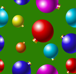 Christmas decoration - colorful balls. Vector seamless illustration