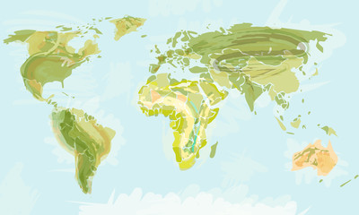 World map grunge style