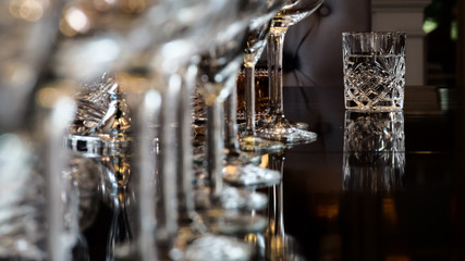 Glasses are arranged beautifully.