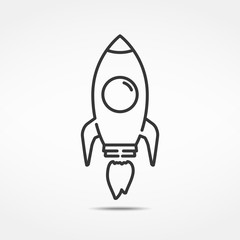 Rocket Line Icon