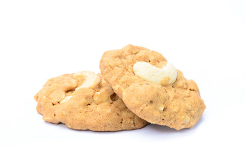 cashew nut cookies, isolated on white background