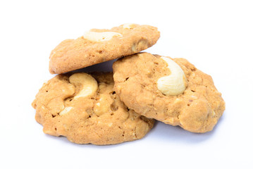 cashew nut cookies, isolated on white background