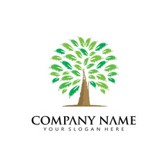 Obraz premium grunge tree leaf icon logo