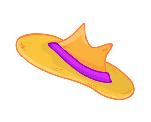 straw hat isolated illustration