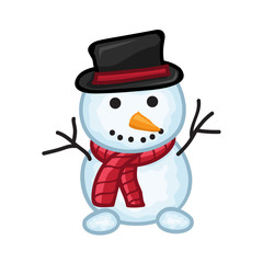 snowman isolated illustration