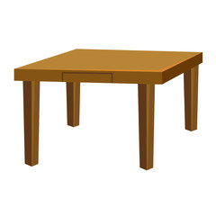 Fototapeta premium Wooden table isolated illustration