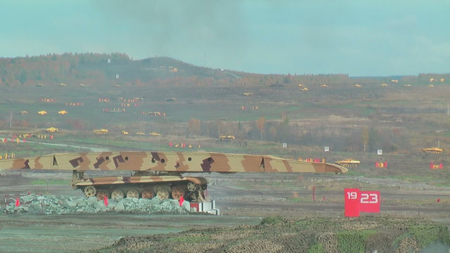 Bridge layer MTU-72 in action. Russia
