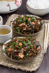 sea cabbage salad with tofu, vertical