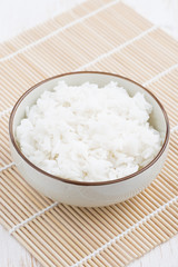 steam white rice, vertical