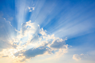 Beam of light and the clouds