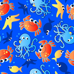 Obraz na płótnie Canvas Cute sea creatures.