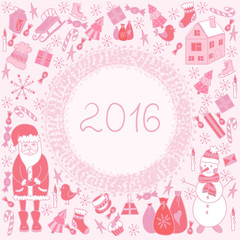 Christmas greeting card template, vector Merry Christmas.