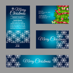 Fototapeta na wymiar Four designer Christmas business cards