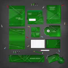 Stationery template design set with with Transparent clear glass framework. Template for Business artworks.