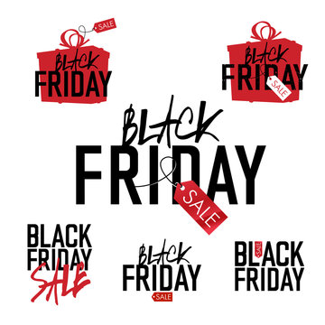 Black Friday sales Advertising Labels Collection.