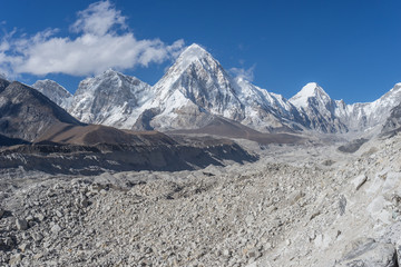 Khumbu glacier and Lobuche mountain