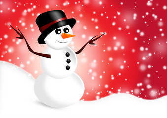 Schneemann gleitet den Hügel herunter