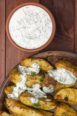 Potato slices baked in the oven