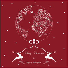 Christmas card red and white