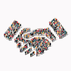 group  people  shape  handshake