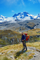 hiker in the mountains