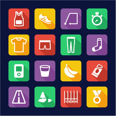 Running Icons Flat Design