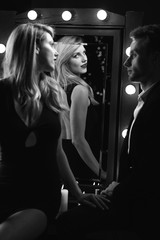 Woman flirting with handsome man