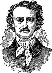 Vintage portrait Edgar Allan Poe