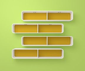 3d rendered modern shelves.