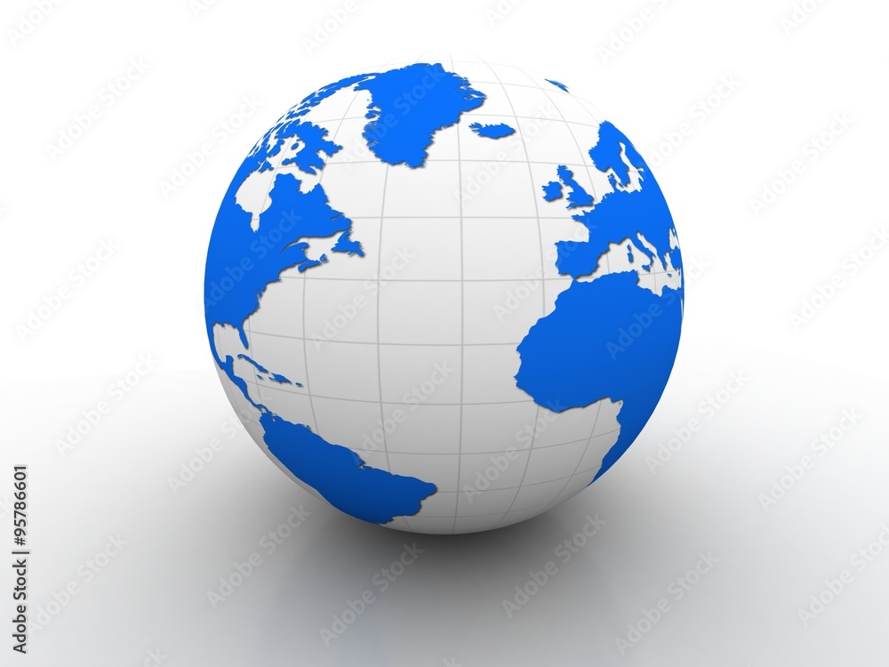 Poster 3d rendering abstract world concept
