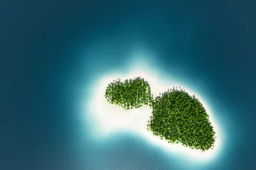 Papier Peint photo Lavable Île vue de dessus de l& 39 île d& 39 été