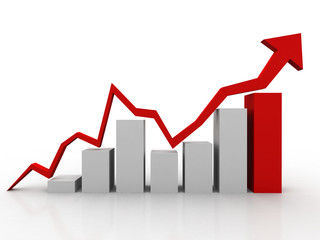 3d illustration Business graph