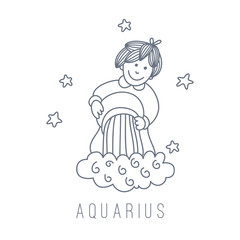 Illustration of the water-bearer (Aquarius)