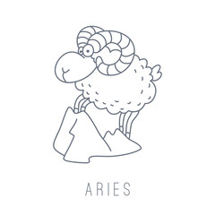 Illustration of the ram (Aries)