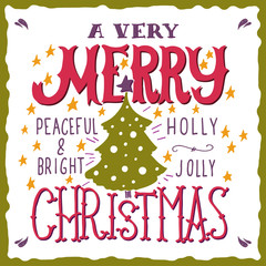 A very Merry Christmas. Greeting card.