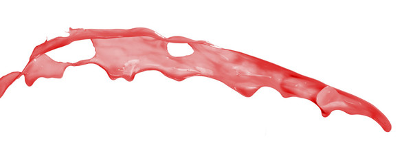 red splash over white background