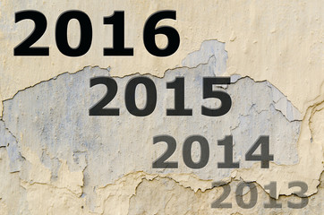 2013 2014 2015 2016 auf Mauer